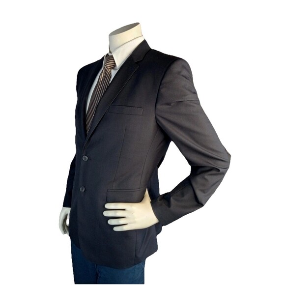 Burberry London Blazer Men's 42 Black Wool Single Breasted Jacket Made In Italy - Picture 3 of 13